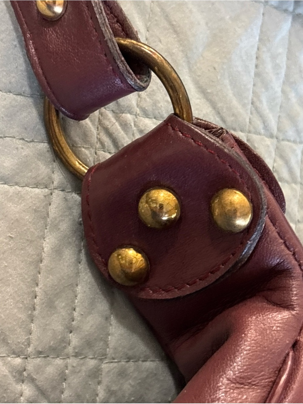 Etienne Aigner Burgundy Shoulder Bag with Gold Hardware - Picture 5 of 10
